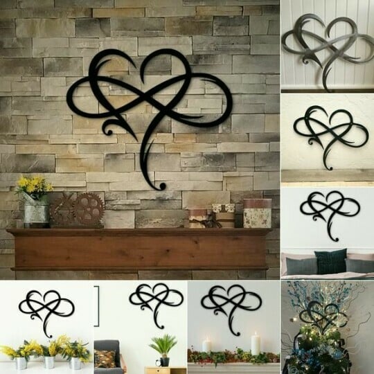 Kalsten | InfinityHeart Wall Decor – Iron Wall Sculpture with Symbol of Eternal Love