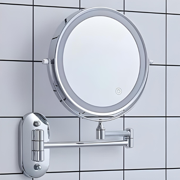 Kalsten | LED Wall Mirror with Chrome Frame and Magnifier