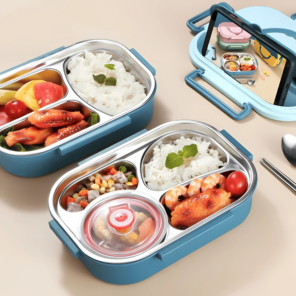Stainless Steel Bento Lunch Box Compartments Noxord