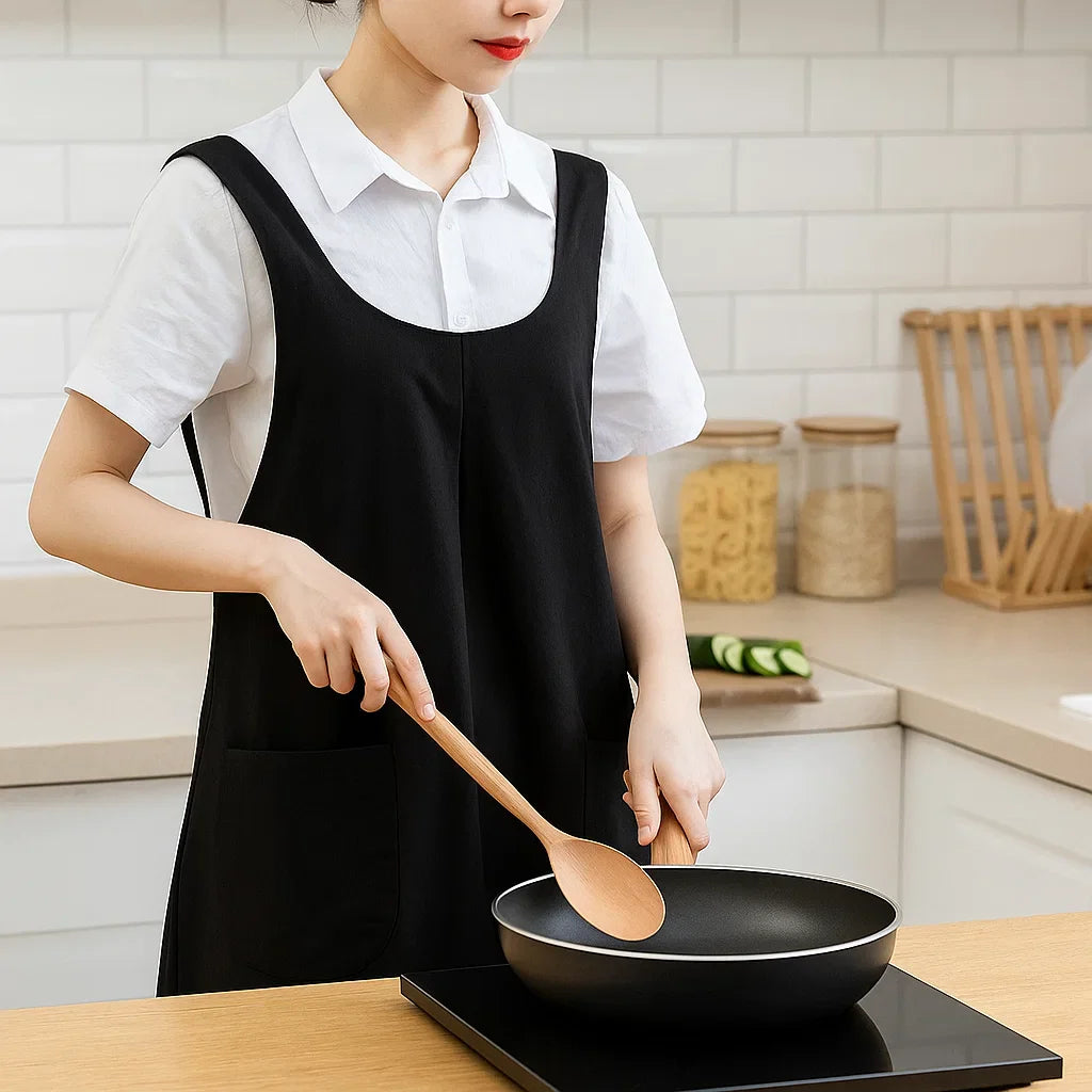 Cotton Crossback Apron with Pockets Noxord