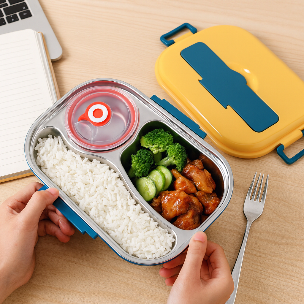 Stainless Steel Bento Lunch Box Compartments Noxord