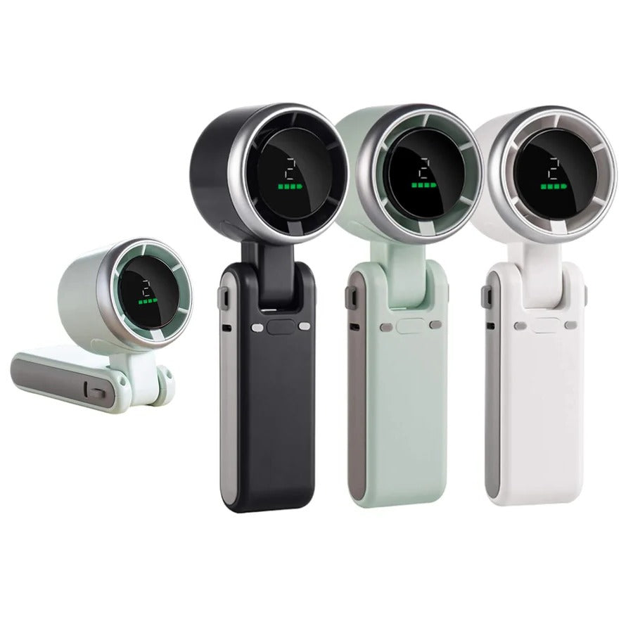 Foldable Handheld Turbo Fan with Digital Display | Kalsten