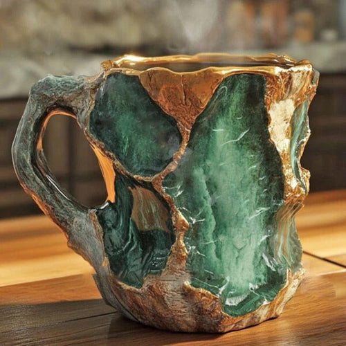 Kalsten | Faceted Mineral Crystal Coffee Mug – Elegant Glass Cup
