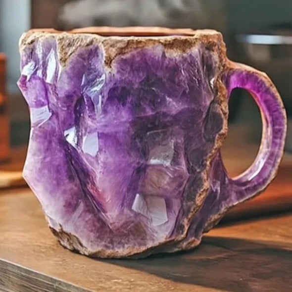 Kalsten | Faceted Mineral Crystal Coffee Mug – Elegant Glass Cup
