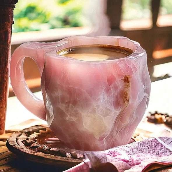 Kalsten | Faceted Mineral Crystal Coffee Mug – Elegant Glass Cup