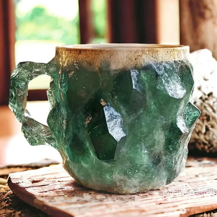 Kalsten | Faceted Mineral Crystal Coffee Mug – Elegant Glass Cup