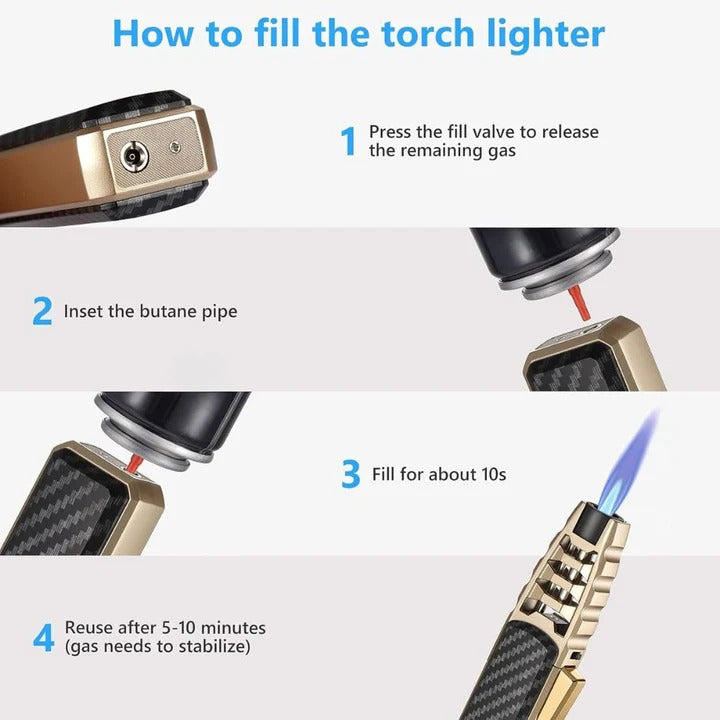 Adjustable Blue Flame Lighter for Kitchen & Outdoor Use
