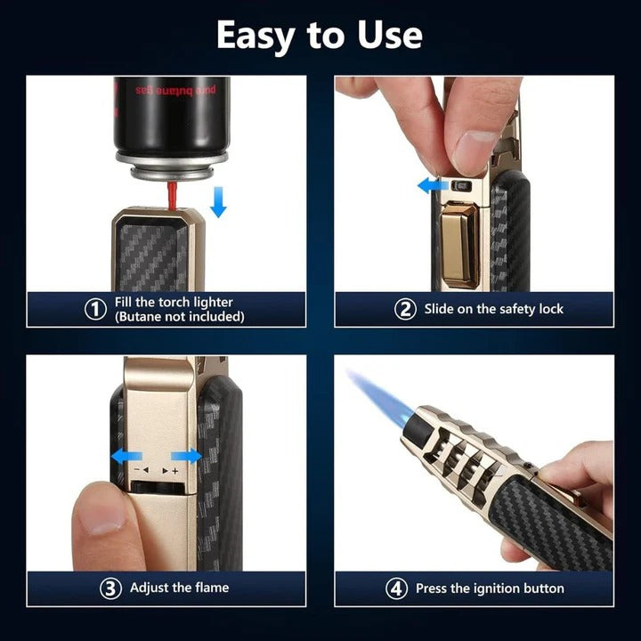 Adjustable Blue Flame Lighter for Kitchen & Outdoor Use