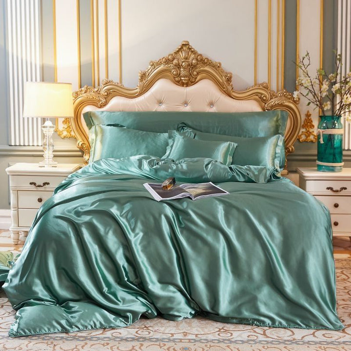 Silk/Satin Bed Linen Duvet Cover Luxury Set (2x Pillowcase, 1x Fitted Sheet, 1x Duvet) Noxord