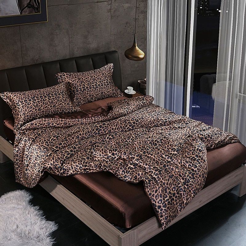 Silk/Satin Bed Linen Duvet Cover Luxury Set (2x Pillowcase, 1x Fitted Sheet, 1x Duvet) Noxord