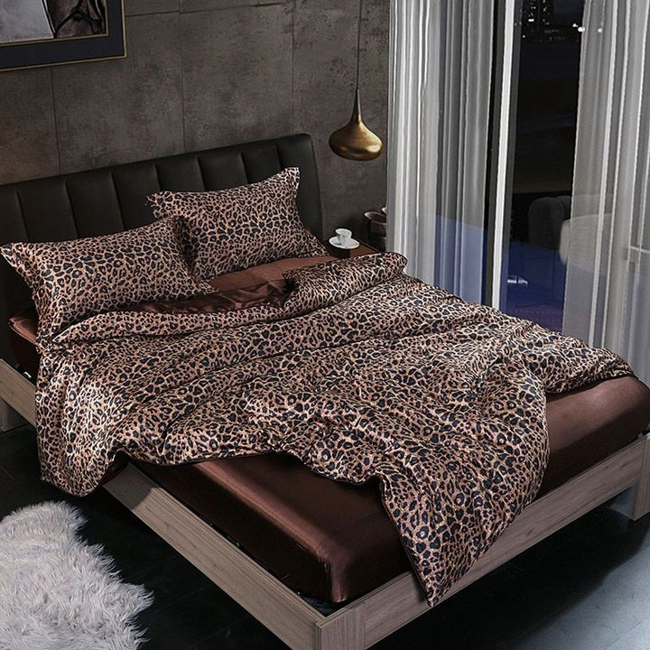Silk/Satin Bed Linen Duvet Cover Luxury Set (2x Pillowcase, 1x Fitted Sheet, 1x Duvet) Noxord