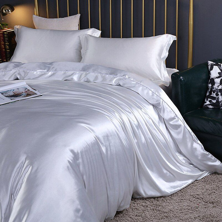 Silk/Satin Bed Linen Duvet Cover Luxury Set (2x Pillowcase, 1x Fitted Sheet, 1x Duvet) Noxord
