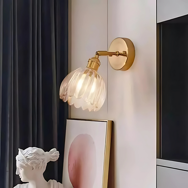 Vintage Floral Glass Wall Light