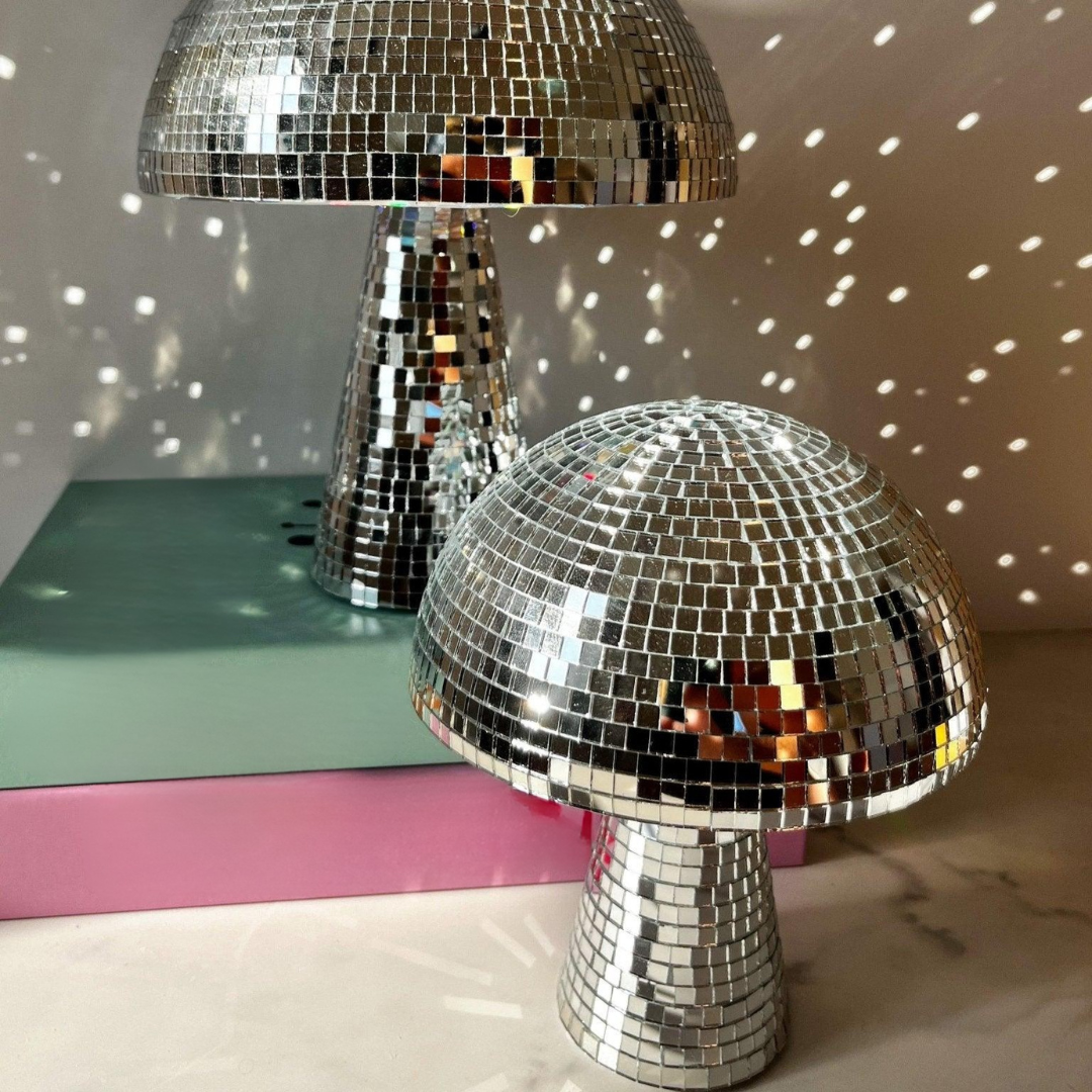 Metallic Disco Table Lamp Mushroom Design | Noxord