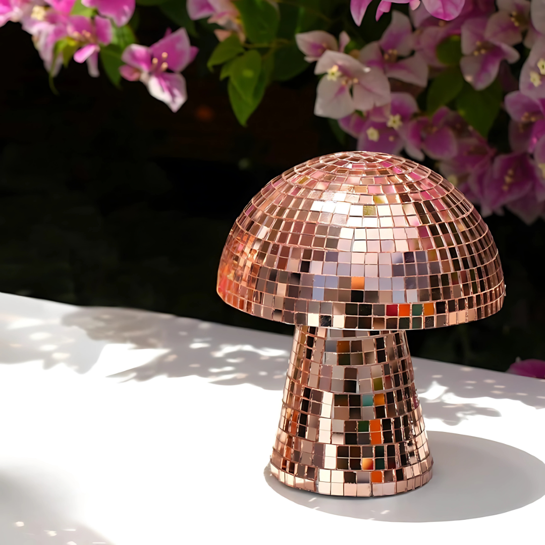 Metallic Disco Table Lamp Mushroom Design | Noxord