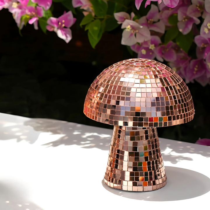 Metallic Disco Table Lamp Mushroom Design | Noxord