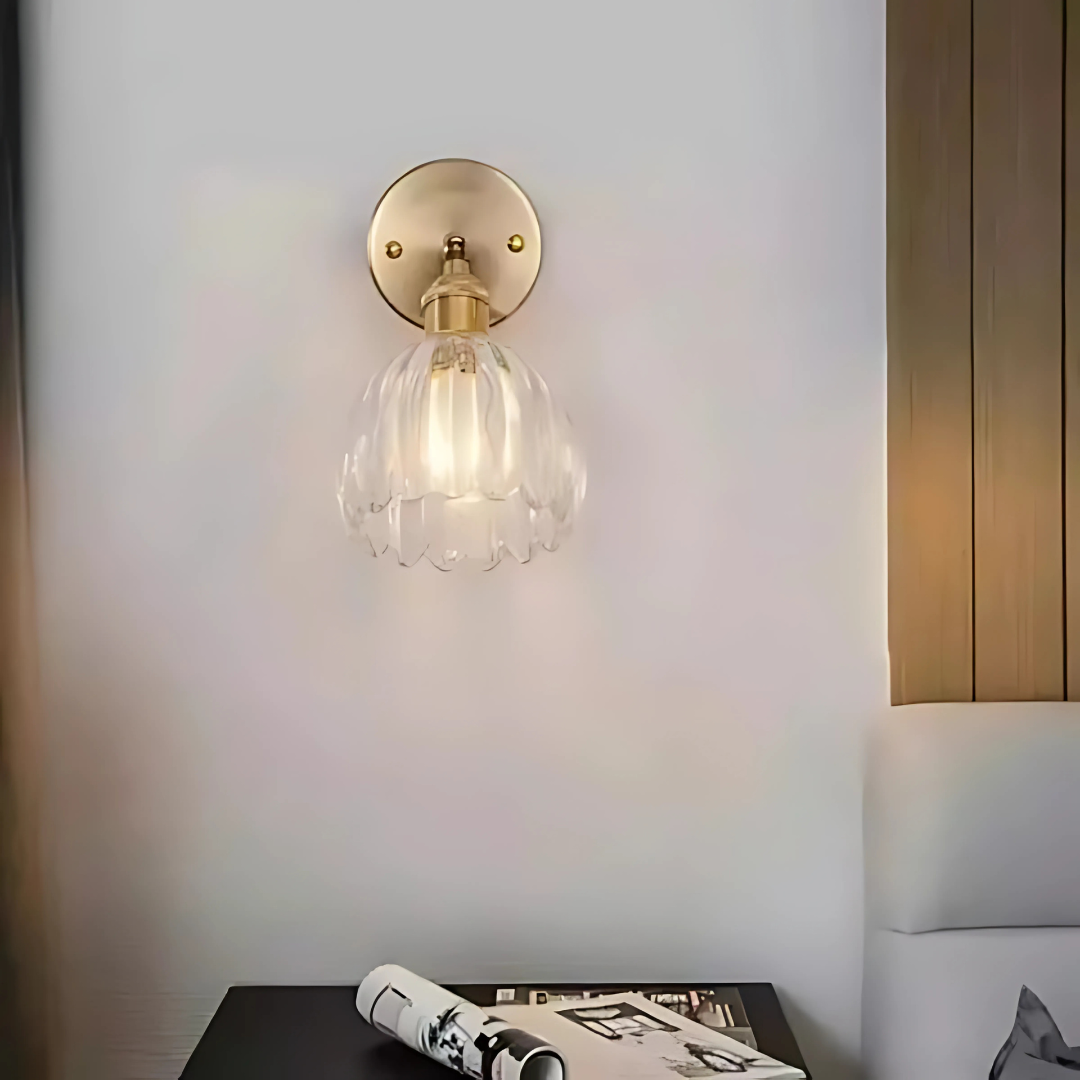 Vintage Floral Glass Wall Light