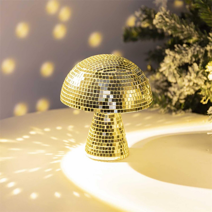 Metallic Disco Table Lamp Mushroom Design | Noxord