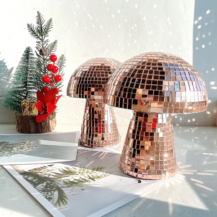 Metallic Disco Table Lamp Mushroom Design | Noxord