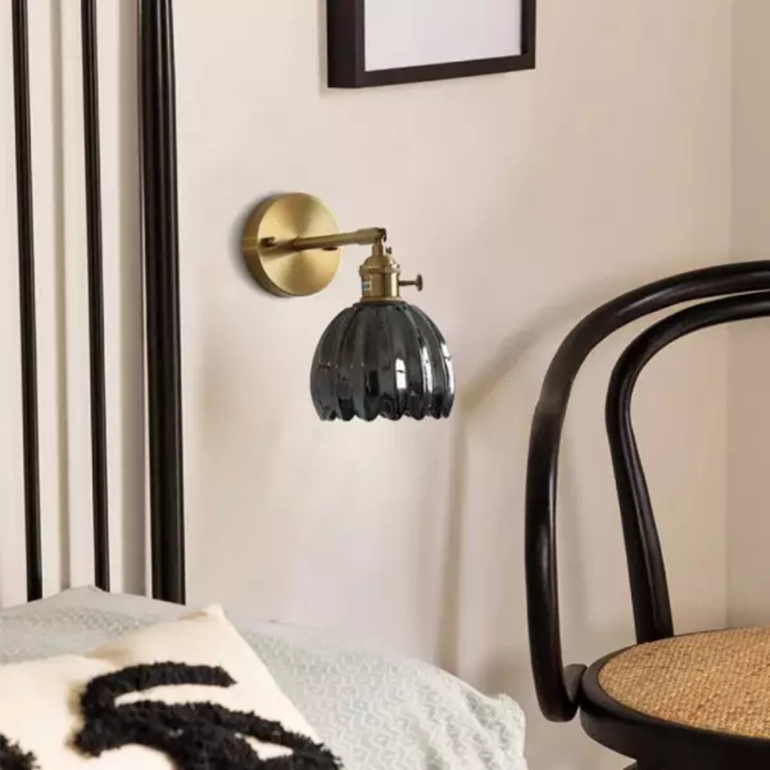 Vintage Floral Glass Wall Light