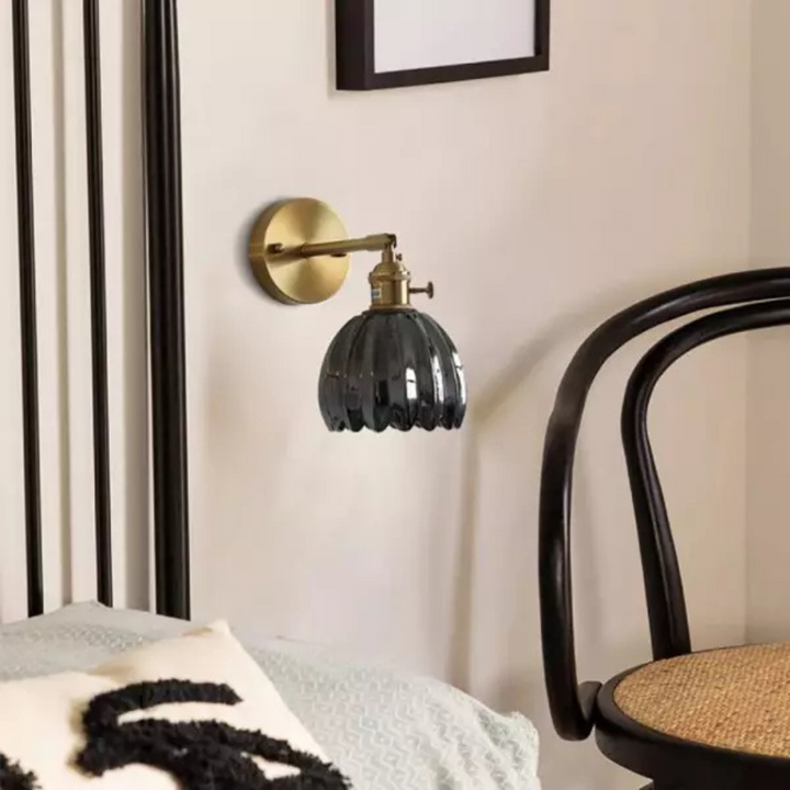 Vintage Floral Glass Wall Light