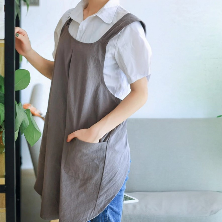 Cotton Crossback Apron with Pockets Noxord