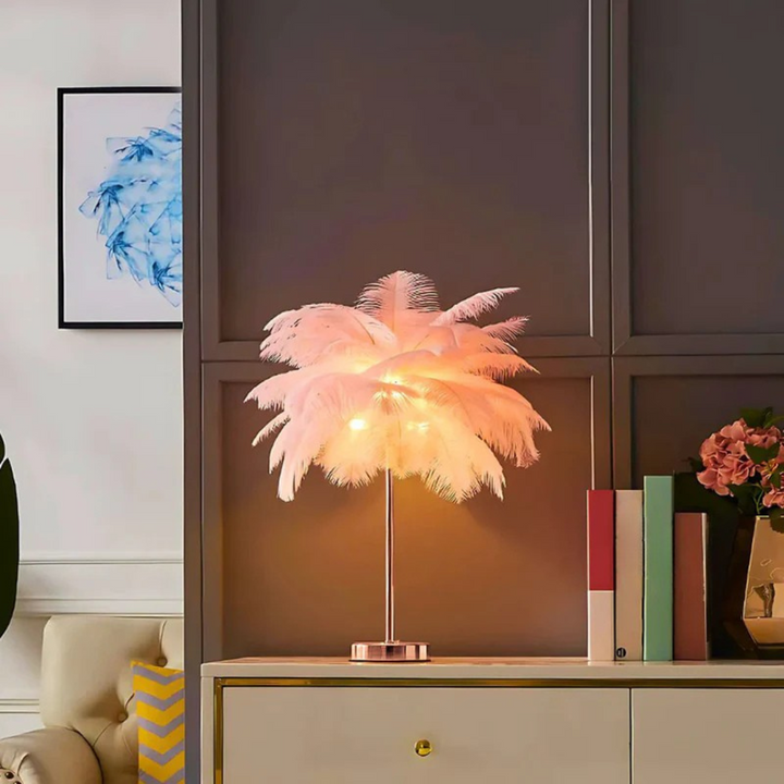Modern Feather Shade Table Lamp Noxord