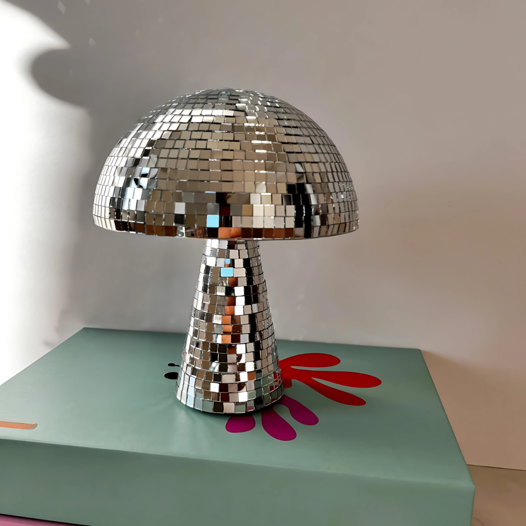 Metallic Disco Table Lamp Mushroom Design | Noxord