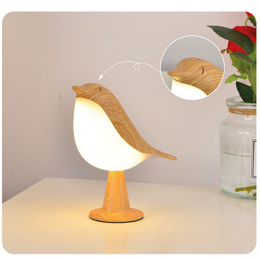 Bird Design Wooden Style Table Lamp Noxord