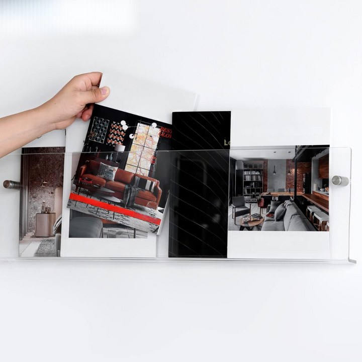 Kalsten | Wall Shelf Clear Acrylic Magazine Holder