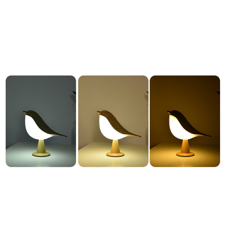 Bird Design Wooden Style Table Lamp Noxord