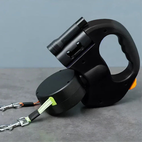 Tangle-Free Dual Dog Lead with LED Light & 360° Swivel