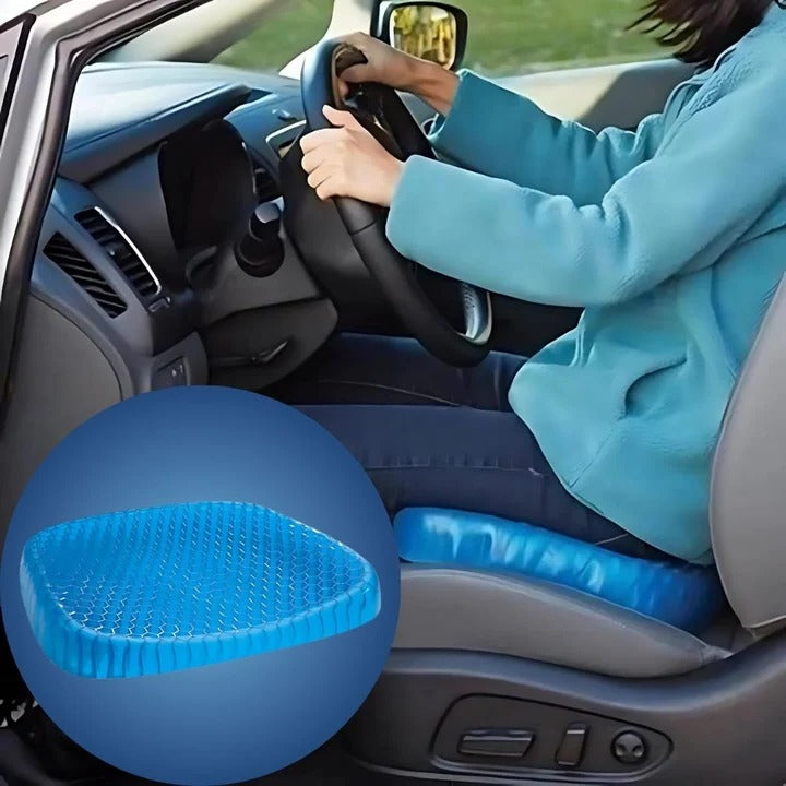 DrukVrij Orthopedic Gel Seat Cushion – Breathable Honeycomb Design for Coccyx and Back Pain Relief | Kalsten