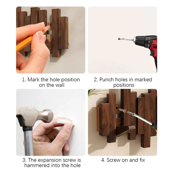 Kalsten | Piano Coat Rack | Walnut or Beech Wood for Coats