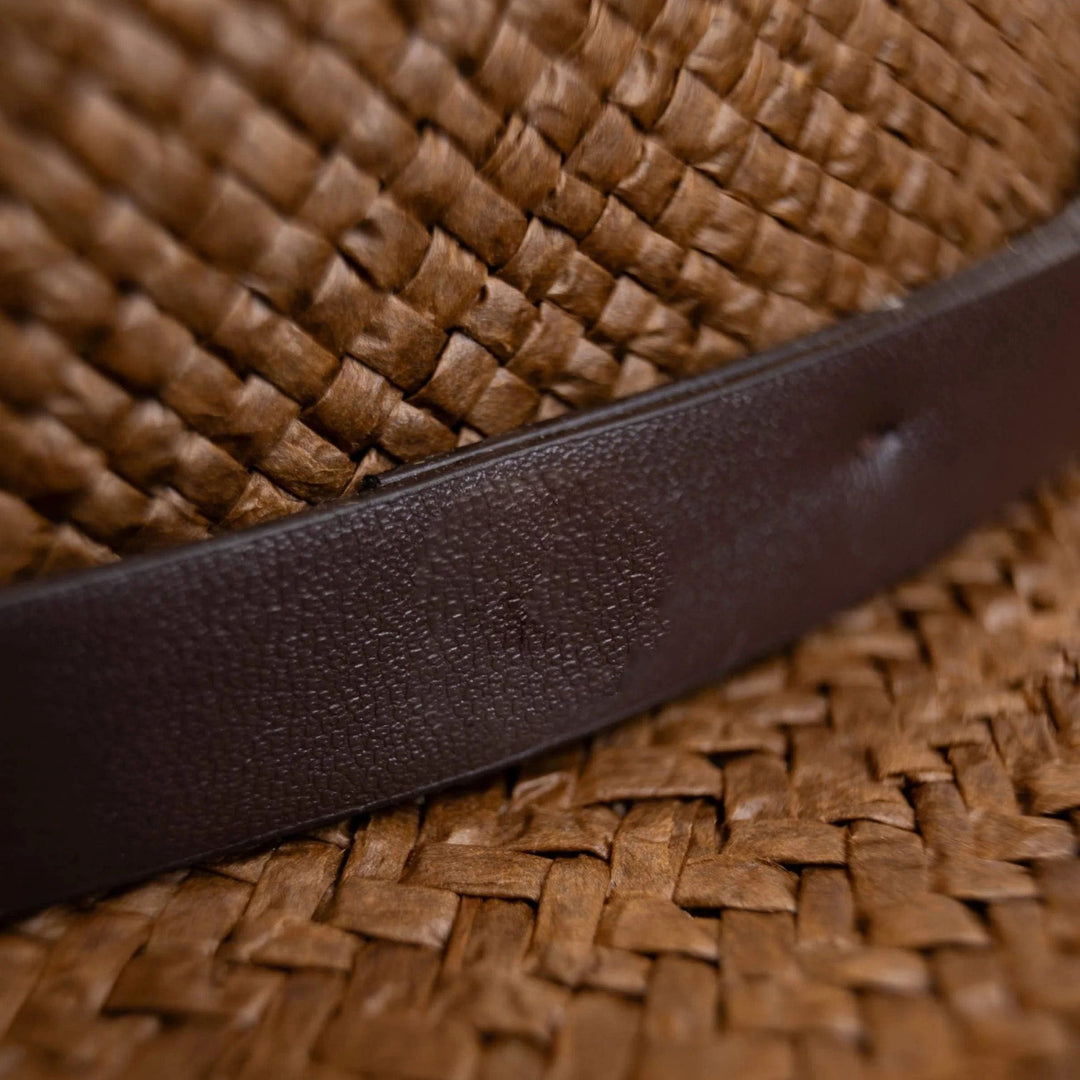 Modern Minimalist Straw Fedora Hat – Coffee | Kalsten