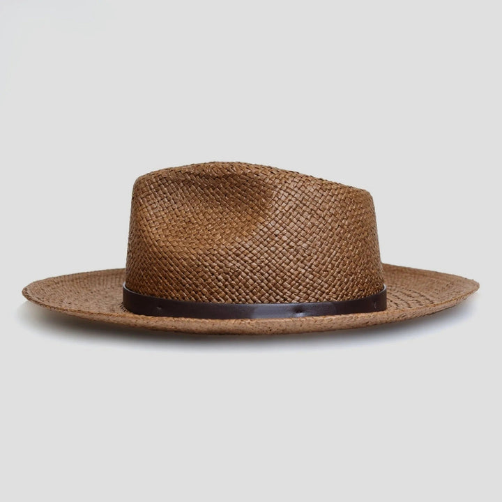 Modern Minimalist Straw Fedora Hat – Coffee | Kalsten