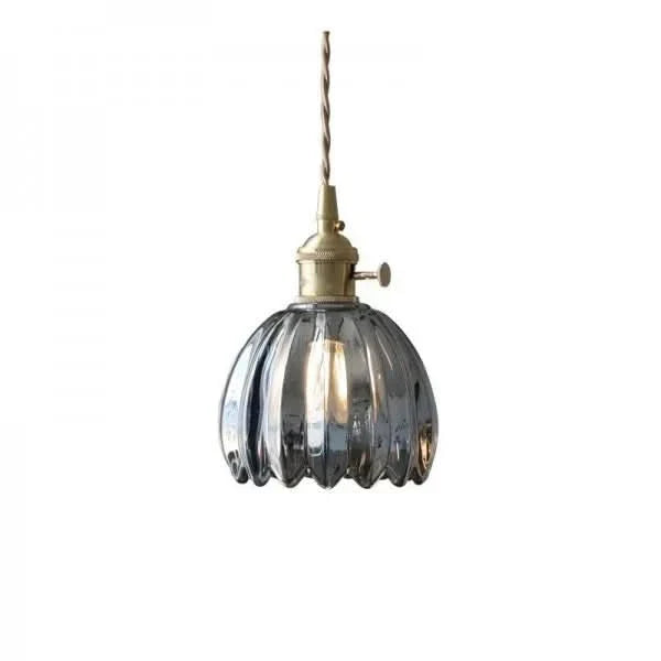 Japanese-Style Glass Flower Pendant Light