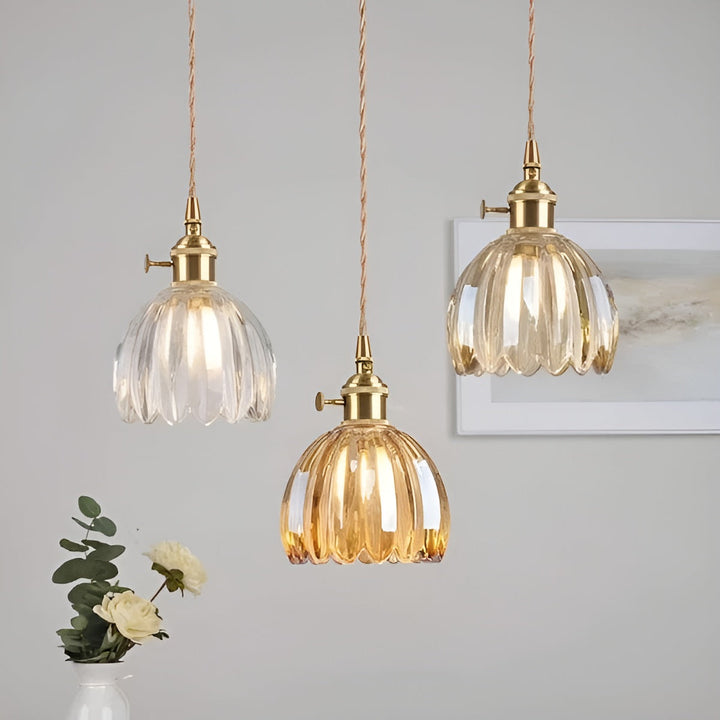 Hanging light with flower glass – Japanese design for cozy spaces | Kalsten