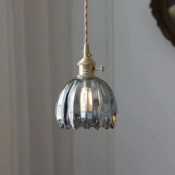 Japanese-Style Glass Flower Pendant Light