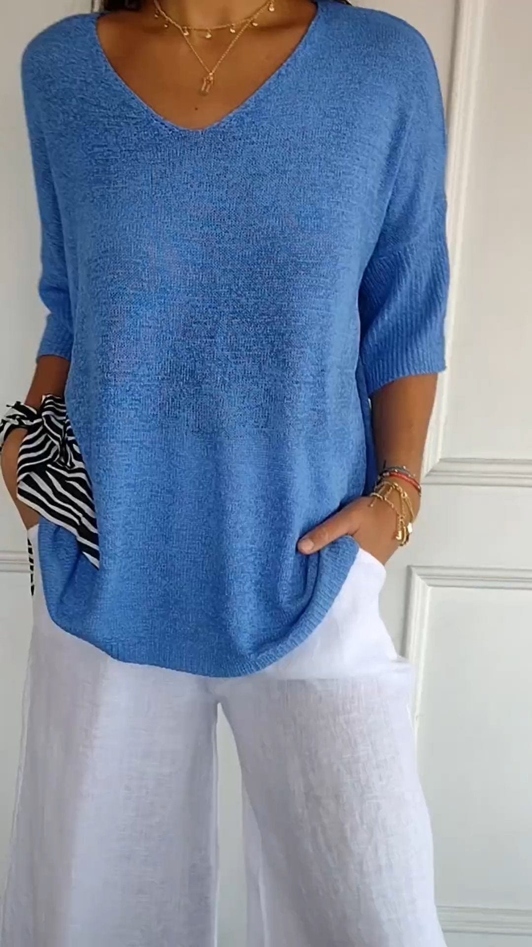 Kalsten | Smoothly knitted Sanbergs with V-neck