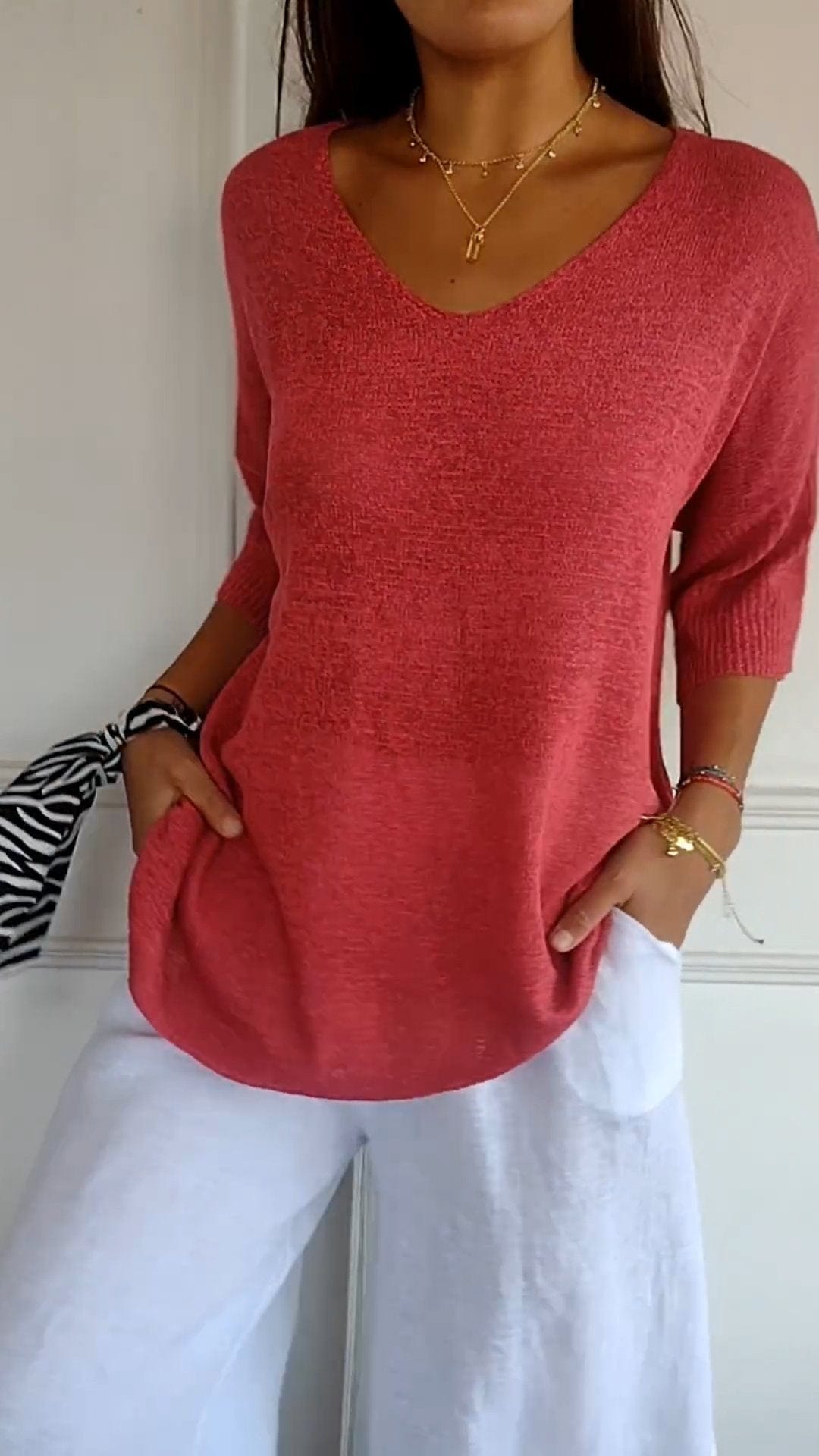 Kalsten | Smoothly knitted Sanbergs with V-neck