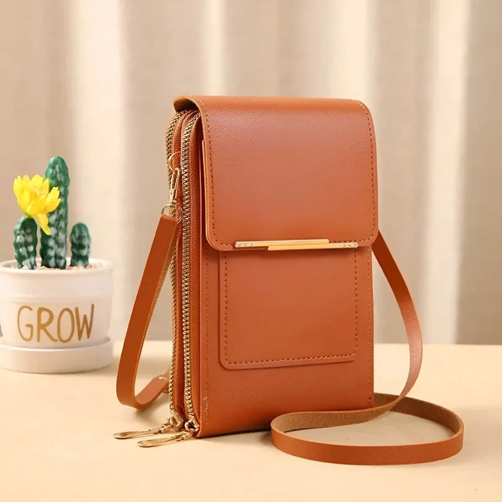 Soft Leather Shoulder Bag with Anti-Theft Protection - SafeTouch | Kalsten