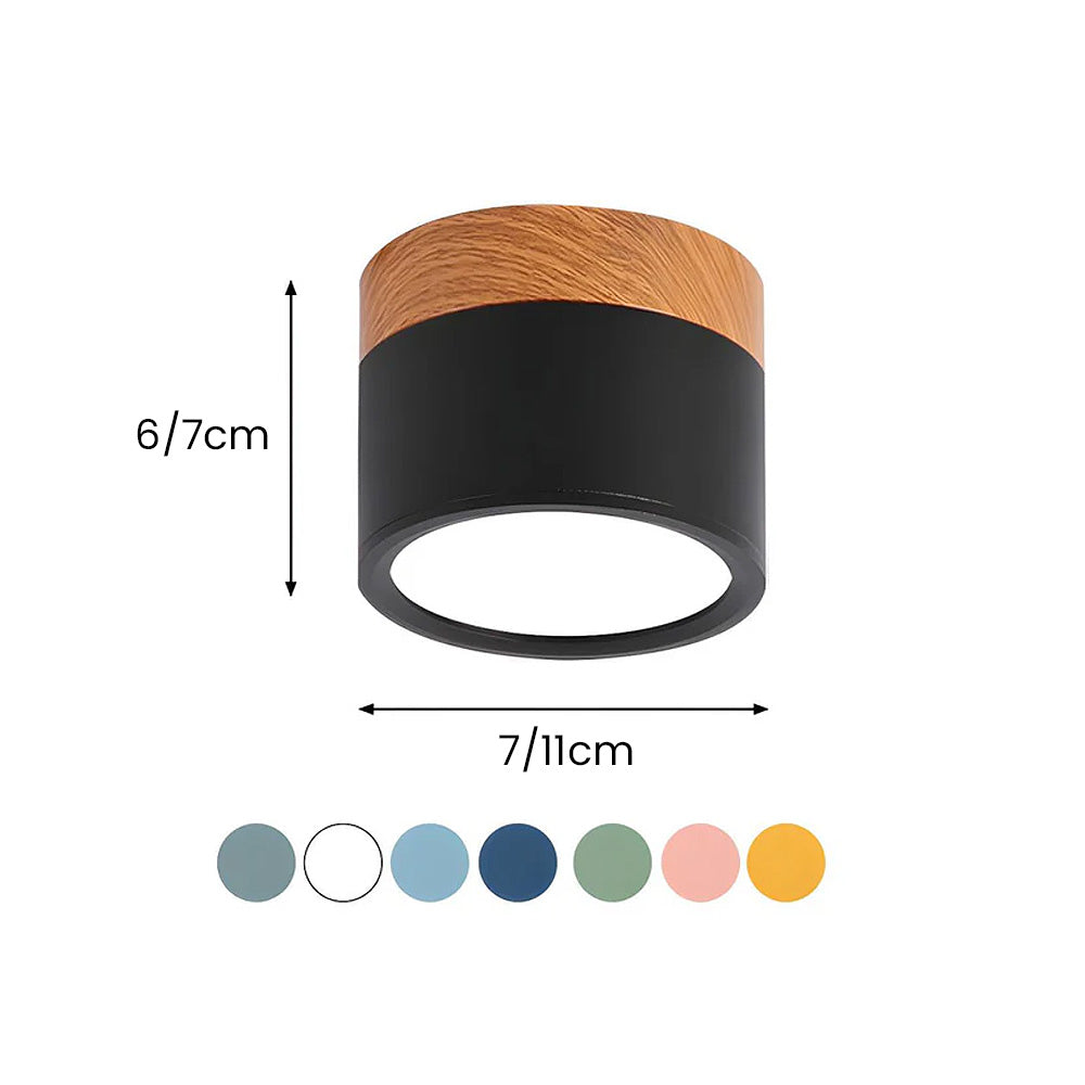 Pink Wood Flush Mount Ceiling Lamp Noxord