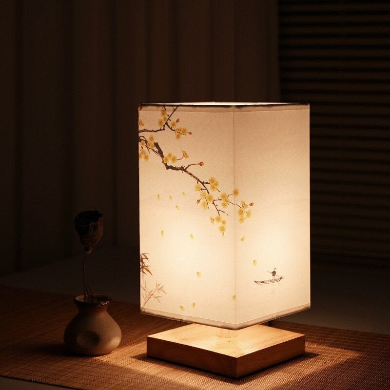 Kyomi Japanese-Scandinavian Table Lamp – Minimalist Wooden Accent Light | Kalsten