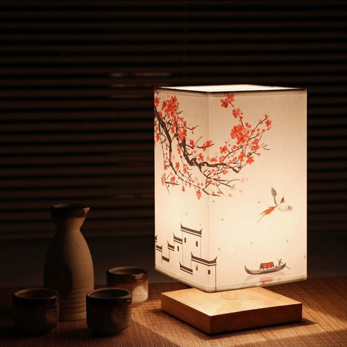Kyomi Japanese-Scandinavian Table Lamp – Minimalist Wooden Accent Light | Kalsten