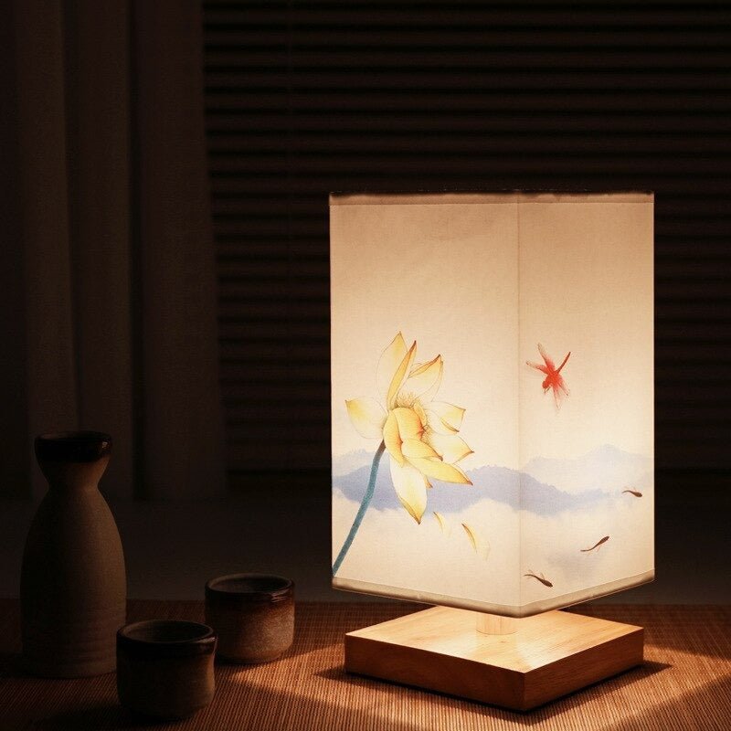 Kyomi Japanese-Scandinavian Table Lamp – Minimalist Wooden Accent Light | Kalsten