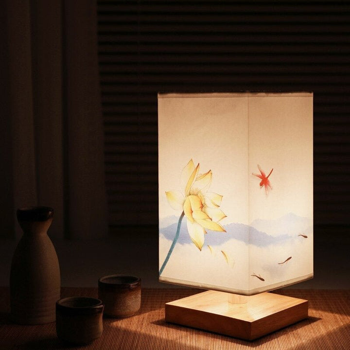 Kyomi Japanese-Scandinavian Table Lamp – Minimalist Wooden Accent Light | Kalsten
