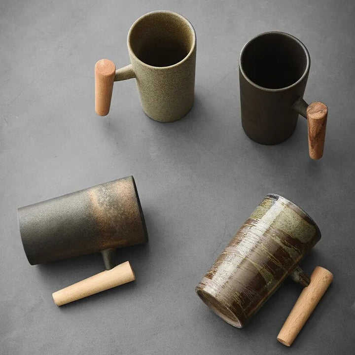 Kalsten | LATTECRAFT – Nordic Earth Latte Cups Handmade Ceramic Coffee Mugs with Ergonomic Grip