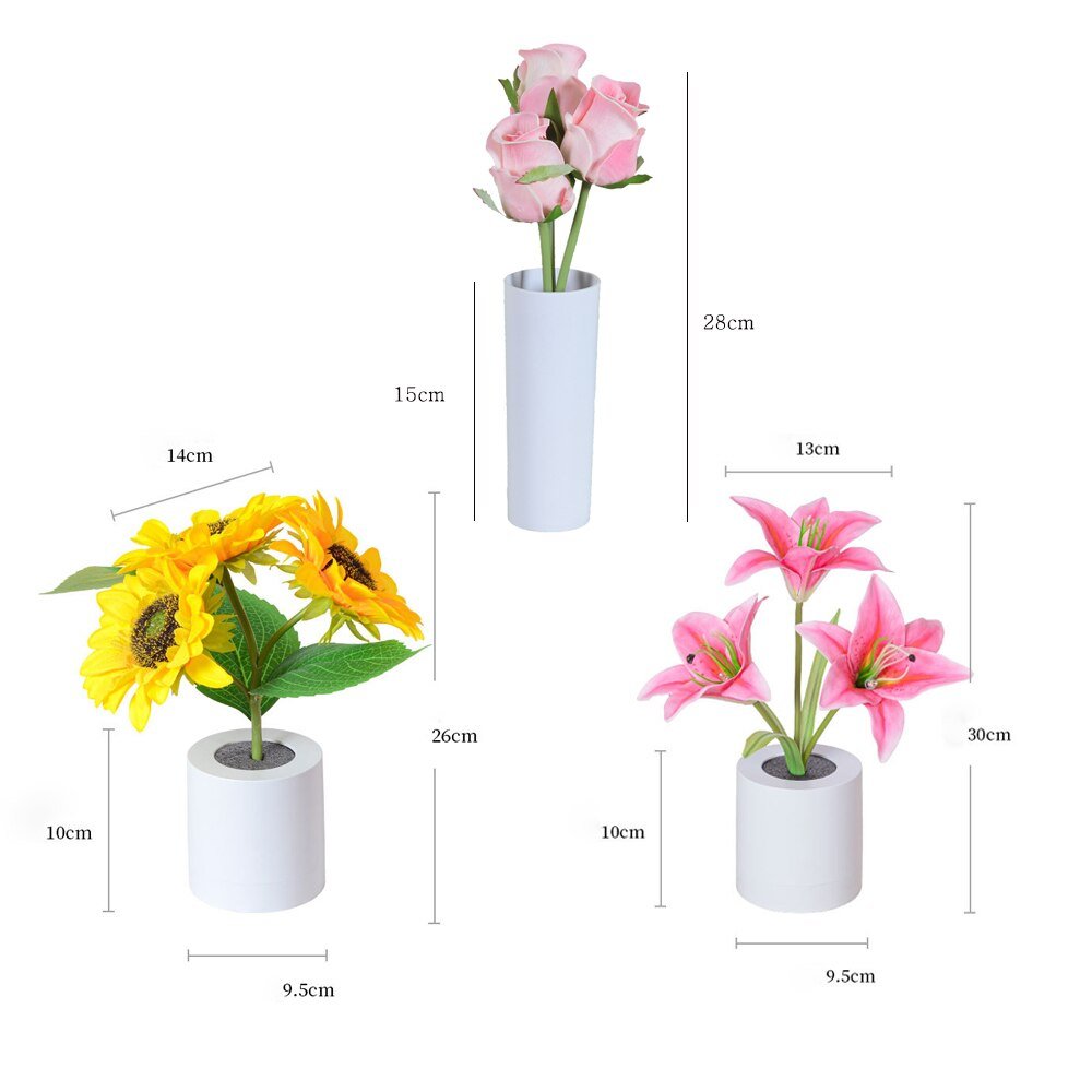 LED Flower Night Light Lily Table Flower Lamp | Noxord