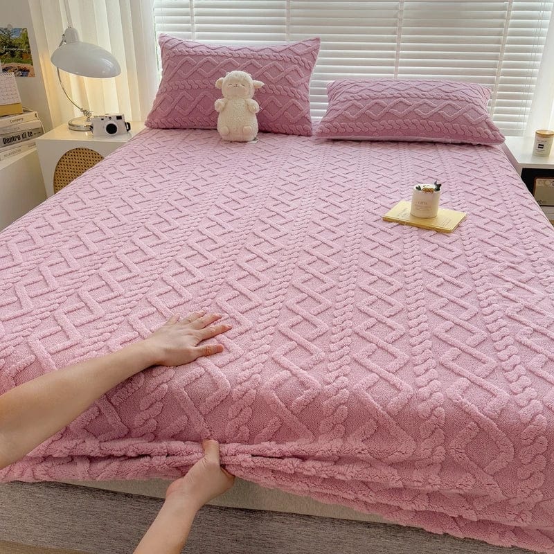 Velvet Fitted Sheet Set with Elastic Noxord